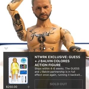 J Balvin clores action figure  x Guess collab 1/500